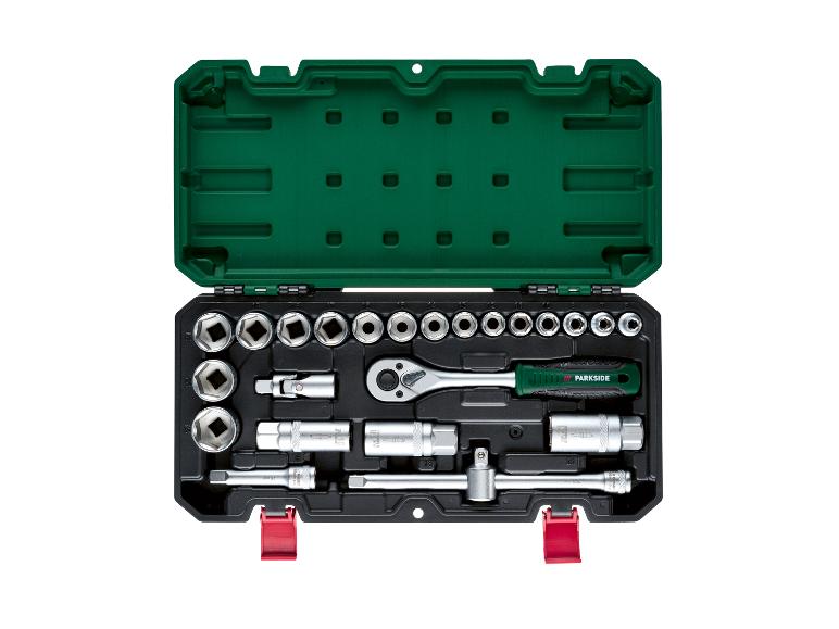 PARKSIDE® PSSS 24 A1 Dugókulcs készlet, 3/8", CrV, 72 fogas racsnival, 24 részes