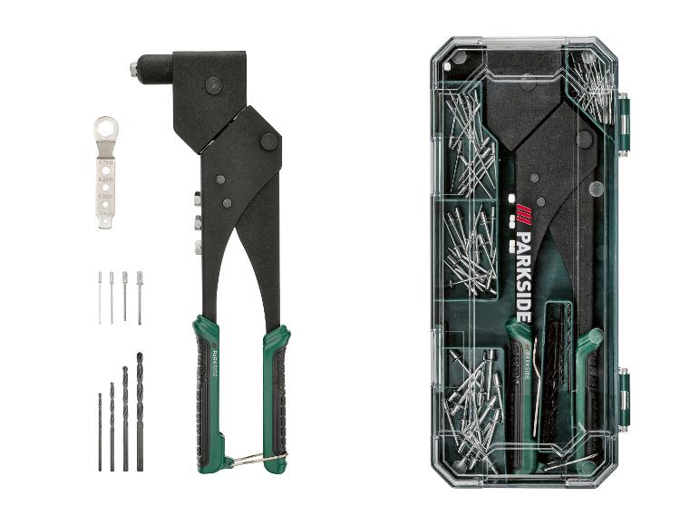PARKSIDE® PBNZ 360 A1 popszegecselő fogó készlet, 70 részes, 360°-ban forgatható fejjel, tárolódobozban