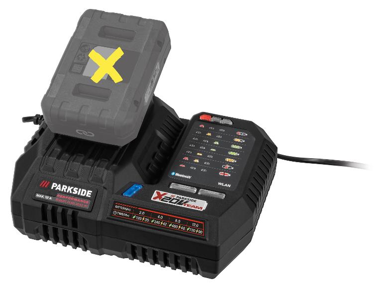PARKSIDE PERFORMANCE® PLGS 2012 A1 Smart gyorstöltő, 20V, 12A, 300W, Wi-Fi és Bluetooth