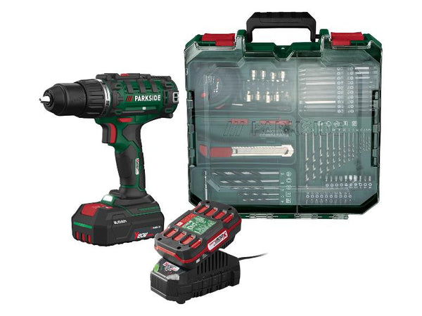PARKSIDE® PABS 20-Li I9 Akkus fúró-csavarozó készlet, 20 V, 2×2 Ah, töltővel és tartozékokkal