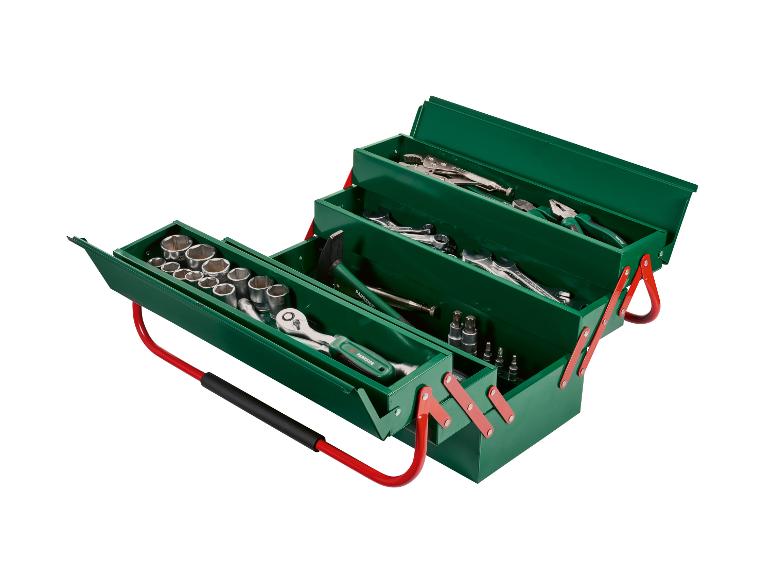 PARKSIDE® Fém szerszámosláda, 19", 5 rekeszes, 48 × 22 × 22 cm