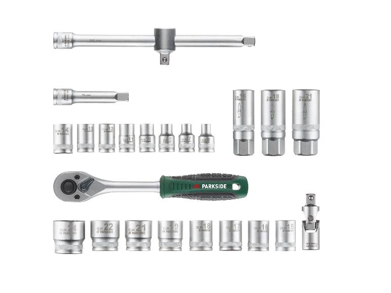 PARKSIDE® PSSS 24 A1 Dugókulcs készlet, 3/8", CrV, 72 fogas racsnival, 24 részes
