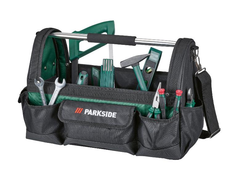 PARKSIDE® Szerszámtáska, 21 liter, 15 kg teherbírás, 11 zseb, acél fogantyúval és vállpánttal