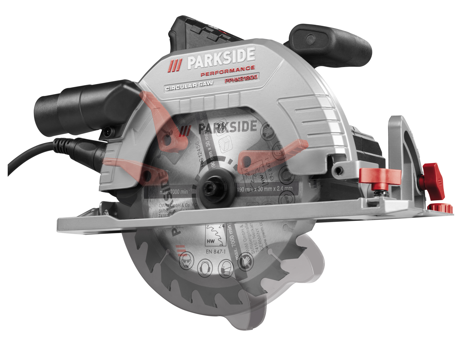 PARKSIDE PERFORMANCE® PPHKS 1800 A1 kézi körfűrész, 6 fokozat, 1800 W