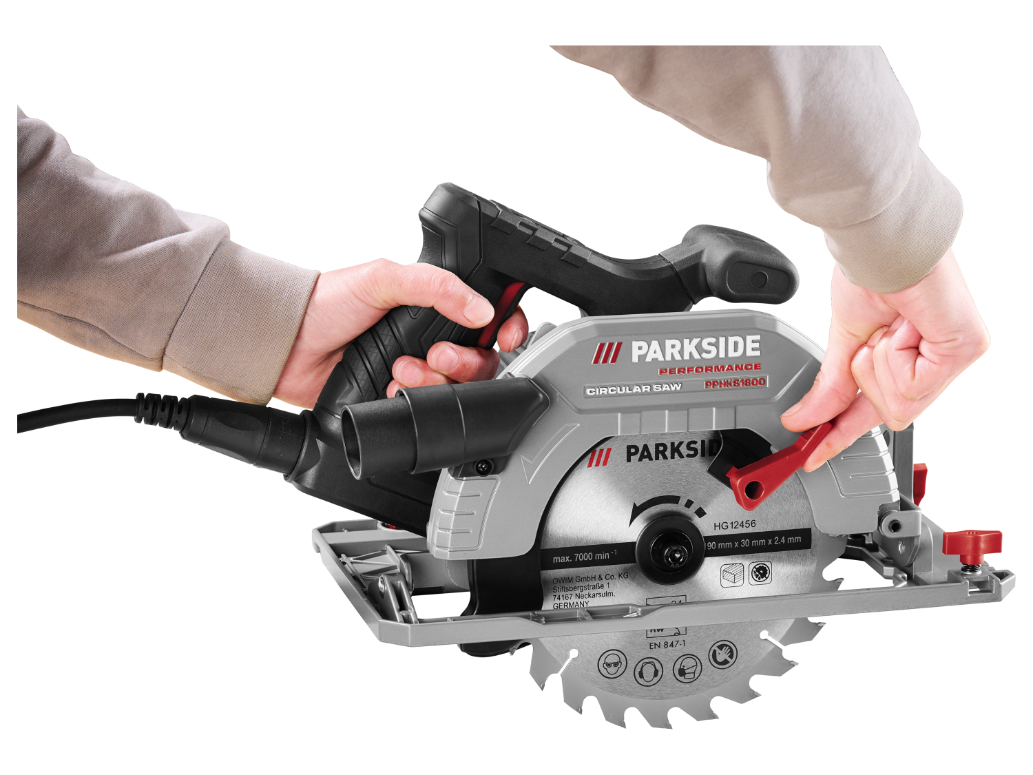 PARKSIDE PERFORMANCE® PPHKS 1800 A1 kézi körfűrész, 6 fokozat, 1800 W