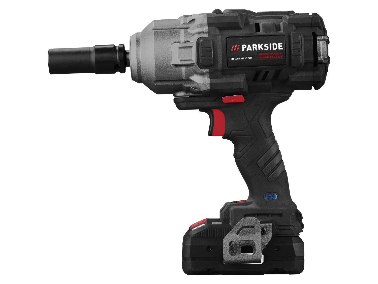 PARKSIDE PERFORMANCE® PASSP 20-Li C4 Akkus ütvecsavarozó tartozékokkal 20 V akkumulátorral és töltővel