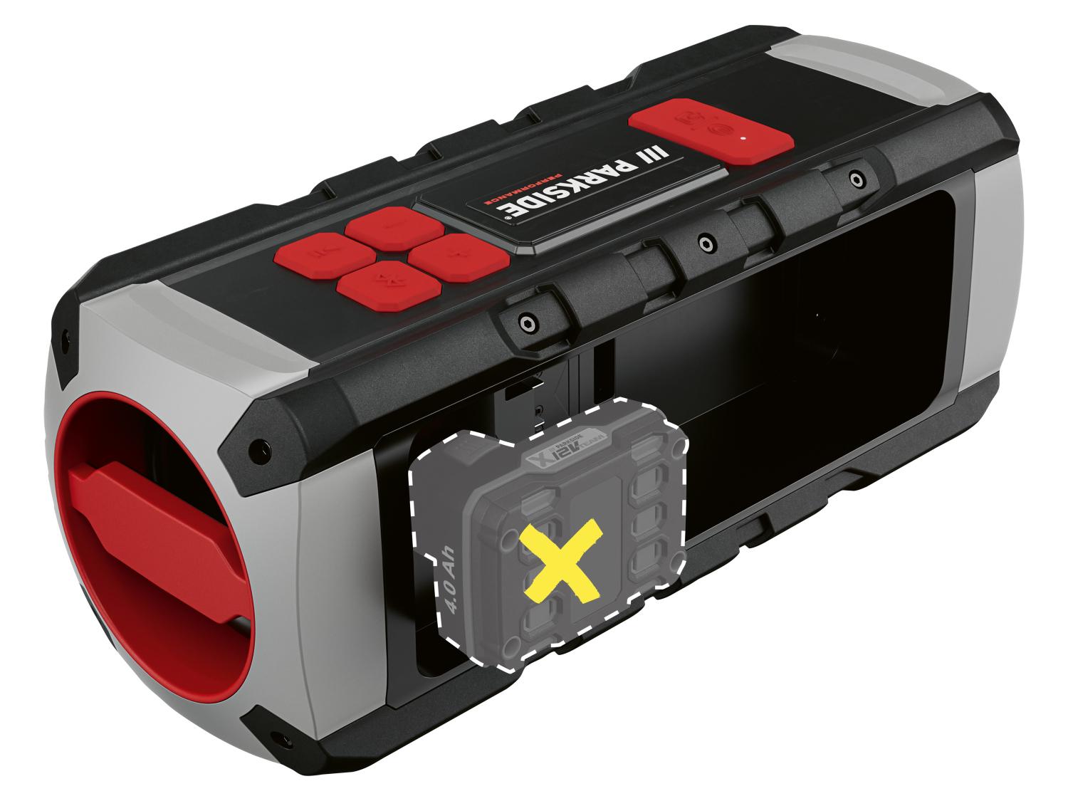 PARKSIDE PERFORMANCE® PBL 40 A1 – Akkumulátoros Bluetooth® építési hangszóró (akku nélkül)