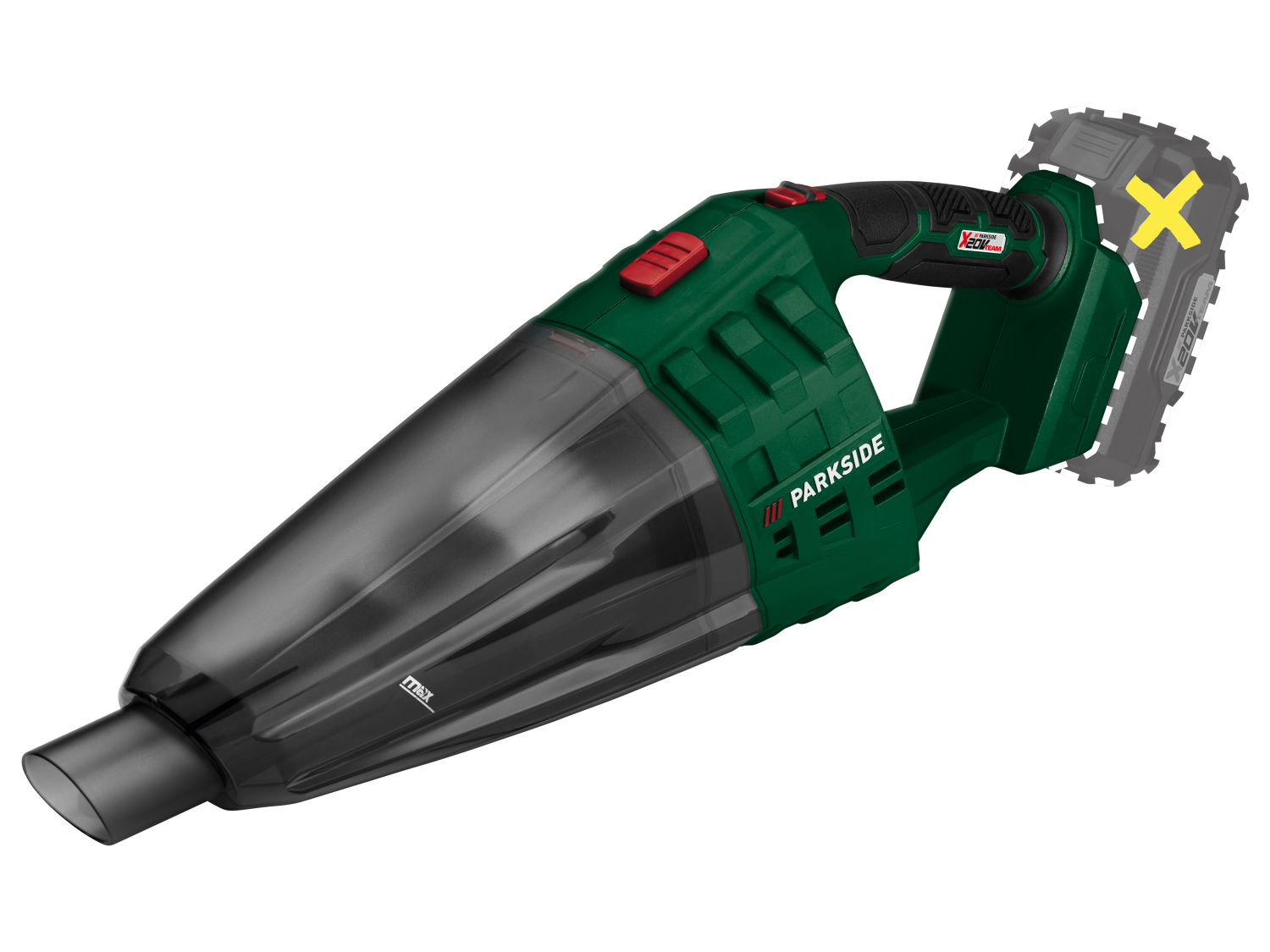 PARKSIDE® PHSSA 20-Li D2 – 20 V vezeték nélküli kézi porszívó (akku és töltő nélkül)