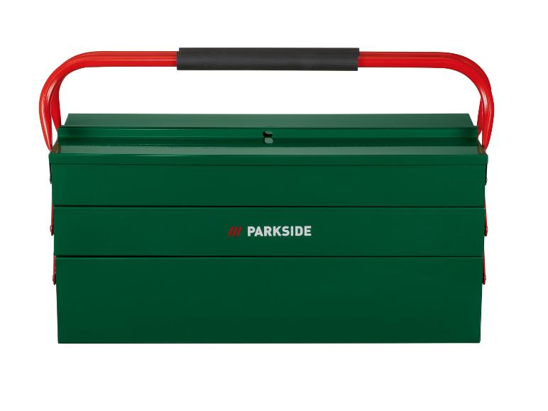 PARKSIDE® Fém szerszámosláda, 19", 5 rekeszes, 48 × 22 × 22 cm