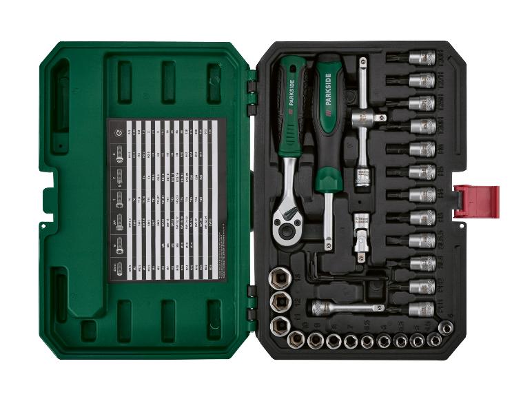 PARKSIDE® PSSS 36 A1 Dugókulcs készlet, 36 részes 1/4"