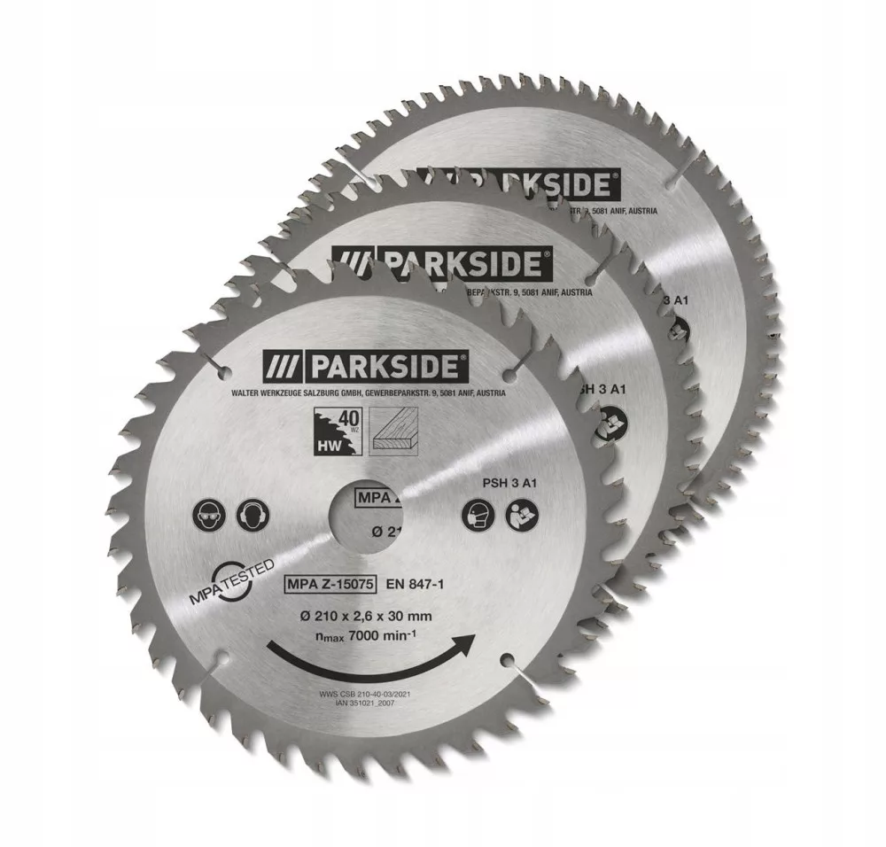 PARKSIDE® PSH 3 A1 körfűrészlap készlet, 3 darabos - 210mm