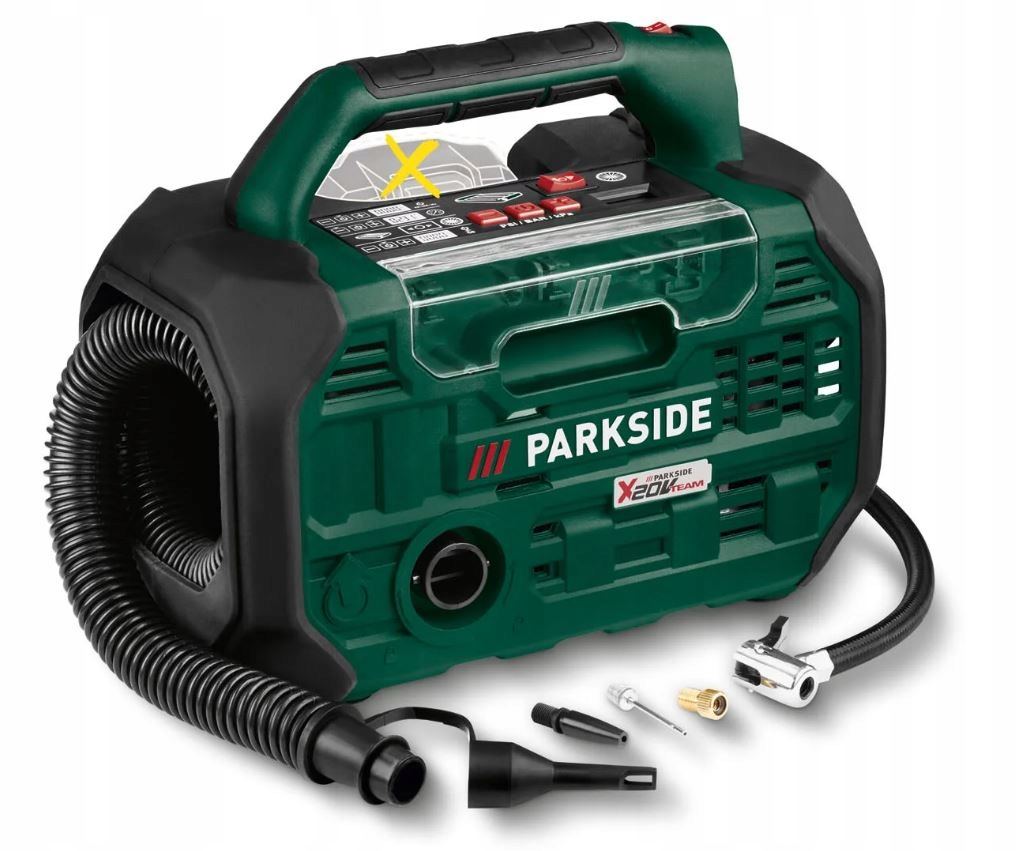 PARKSIDE® PKA 20-Li C3 20V Akkumulátoros kompresszor és pumpa 2 az 1-ben (Akkumulátor és töltő nélkül)
