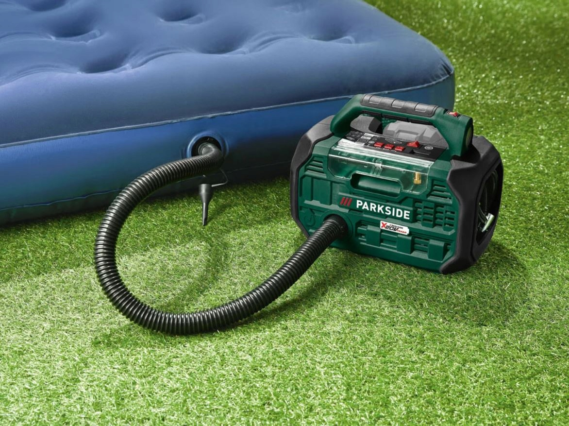 PARKSIDE® PKA 20-Li C3 20V Akkumulátoros kompresszor és pumpa 2 az 1-ben (Akkumulátor és töltő nélkül)