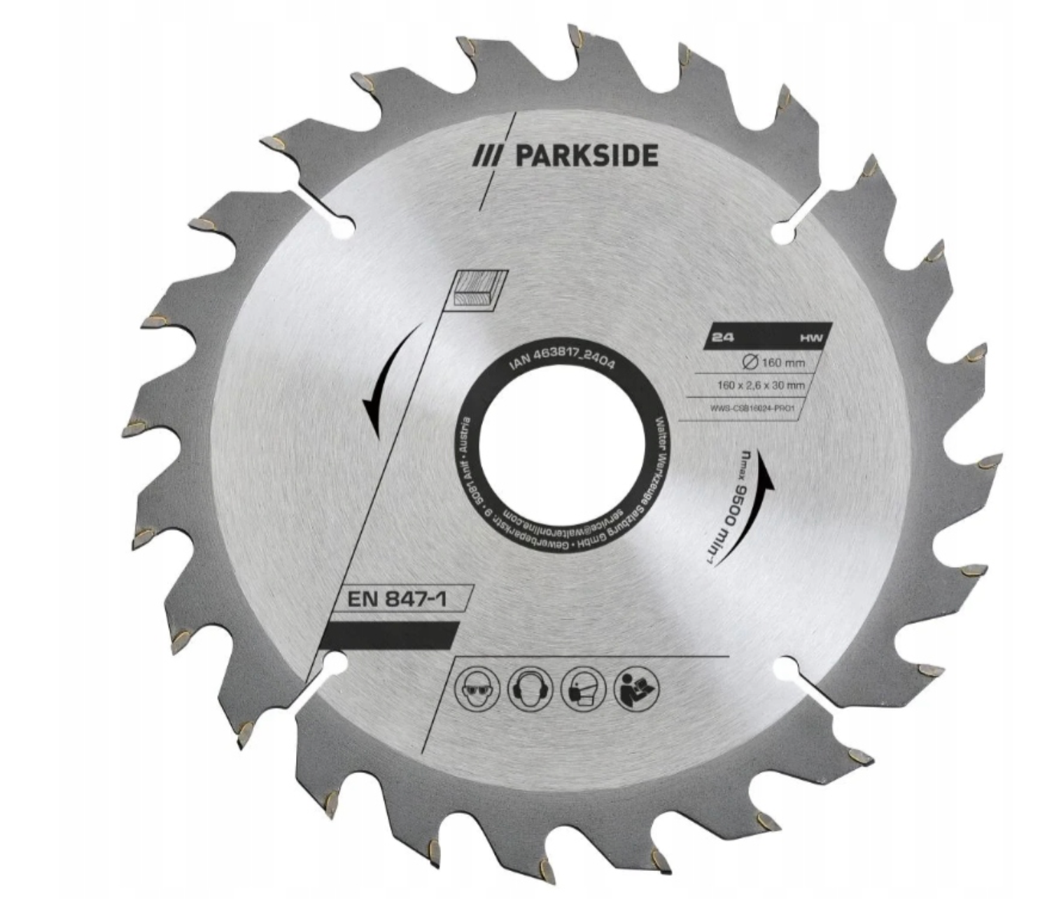 PARKSIDE® Körfűrészlap 160 mm – 24 fog