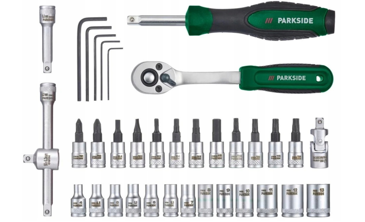 PARKSIDE® 36 részes dugókulcs készlet – króm-vanádium acél szerszámkészlet racsnival és bitekkel