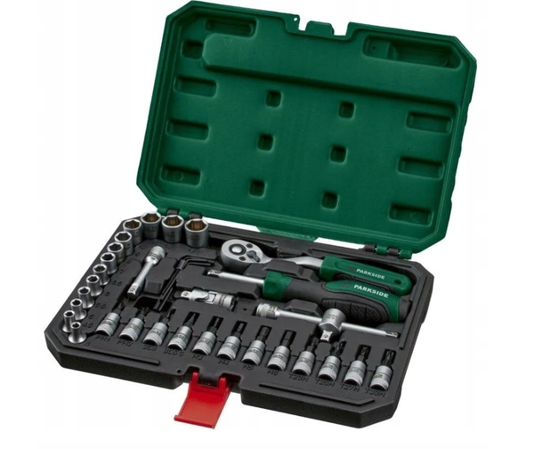 PARKSIDE® 36 részes dugókulcs készlet – króm-vanádium acél szerszámkészlet racsnival és bitekkel