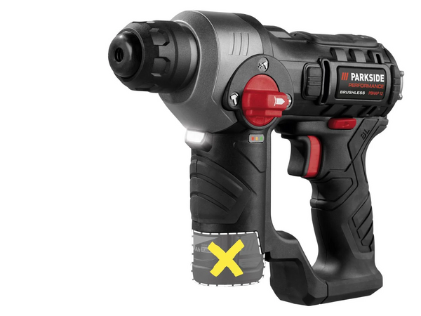 PARKSIDE PERFORMANCE® PBHAP 12 A1 - 12 V akkus fúró- és vésőkalapács, SDS-Plus, 1.1 J - akku és töltő nélkül
