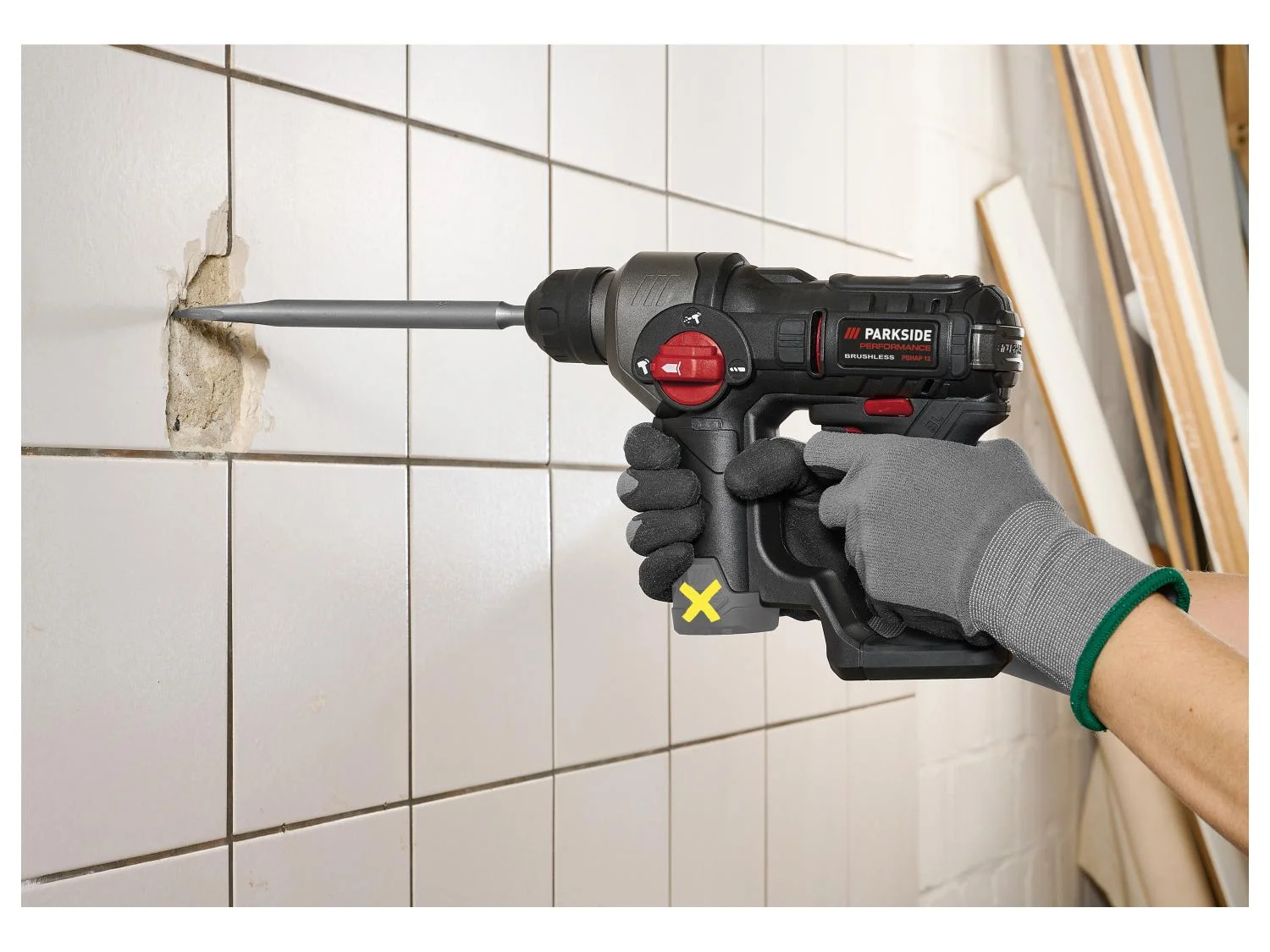 PARKSIDE PERFORMANCE® PBHAP 12 A1 - 12 V akkus fúró- és vésőkalapács, SDS-Plus, 1.1 J - akku és töltő nélkül