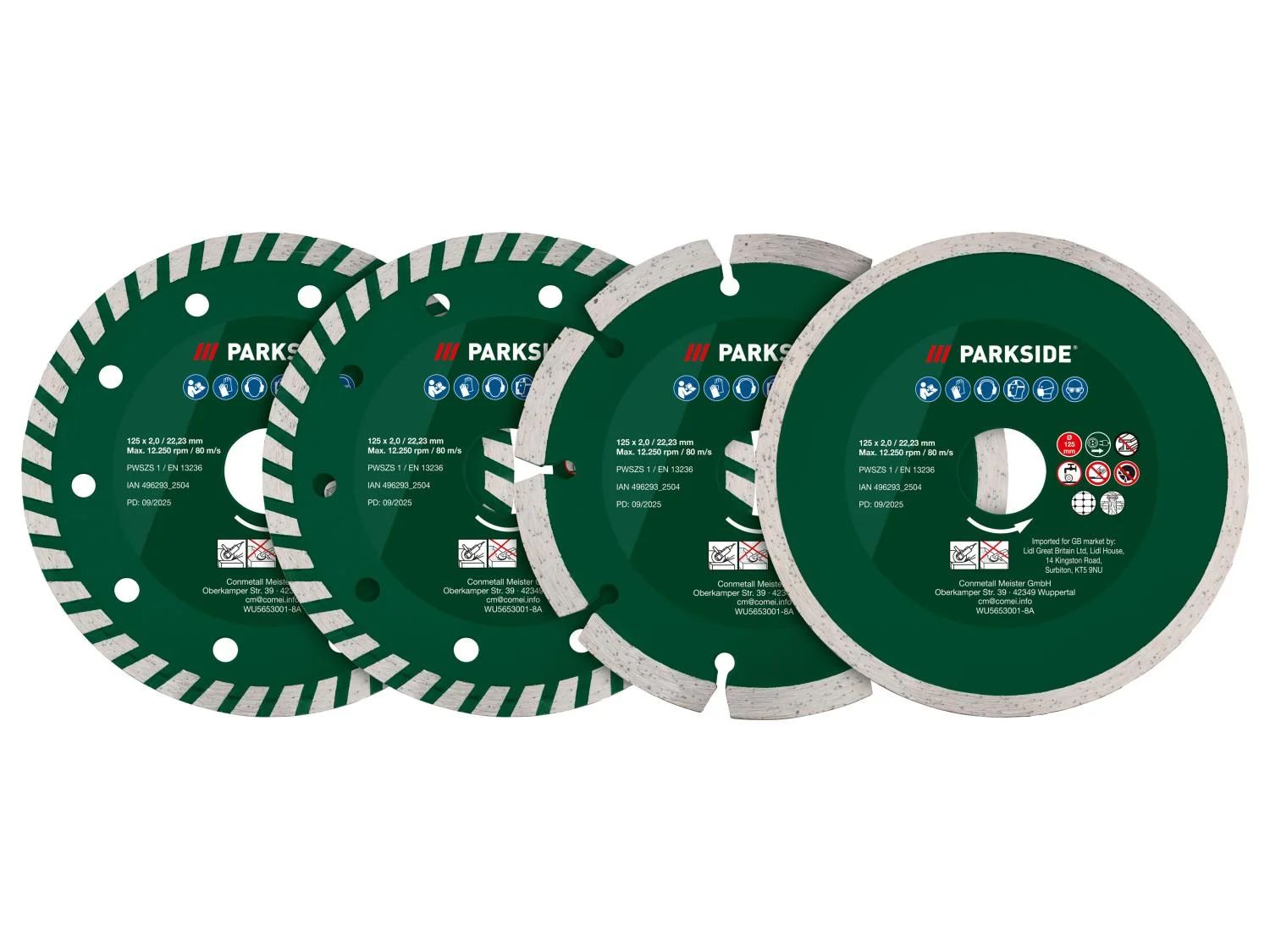 PARKSIDE® PWSZS 1 - Gyémánt vágókorong szett (4 db, Ø125 mm)