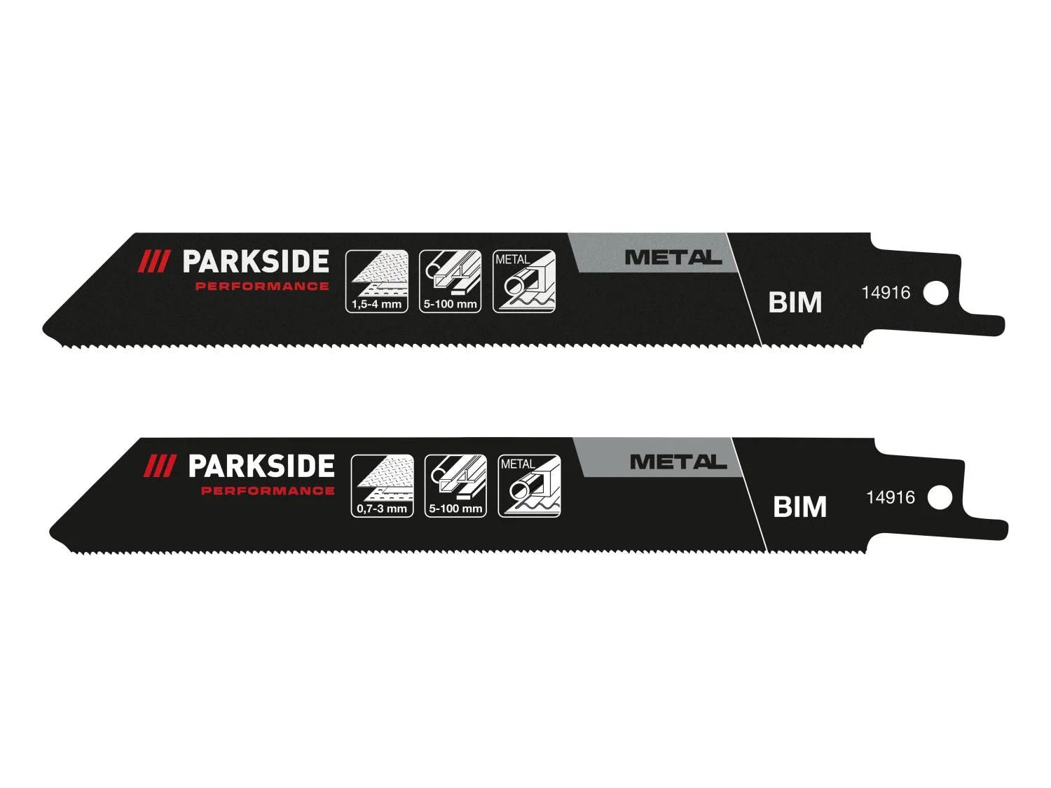 PARKSIDE PERFORMANCE® PFSZP 3 A1 Szablyafűrész lap készlet – fémhez (2 db)