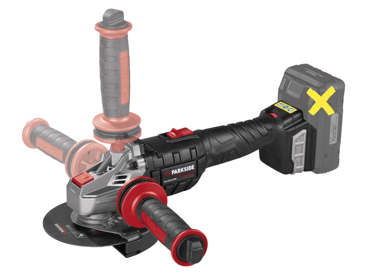 PARKSIDE PERFORMANCE® Akkumulátoros sarokcsiszoló PWSAP 20-Li G7 – akku és töltő nélkül