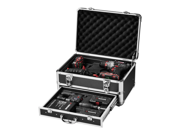 PARKSIDE PERFORMANCE® PSBSAP 20-Li D4 Akkus ütvefúró-csavarbehajtó készlet (Akkumulátorral, töltővel és kiegészítőkkel, kofferben)