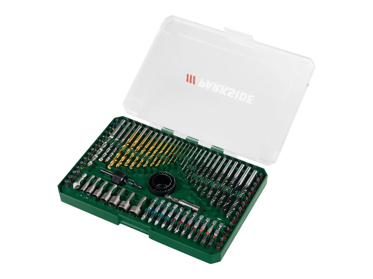 PARKSIDE® 100 részes bit-, fúró-, dugókulcs- és lyukfűrész készlet