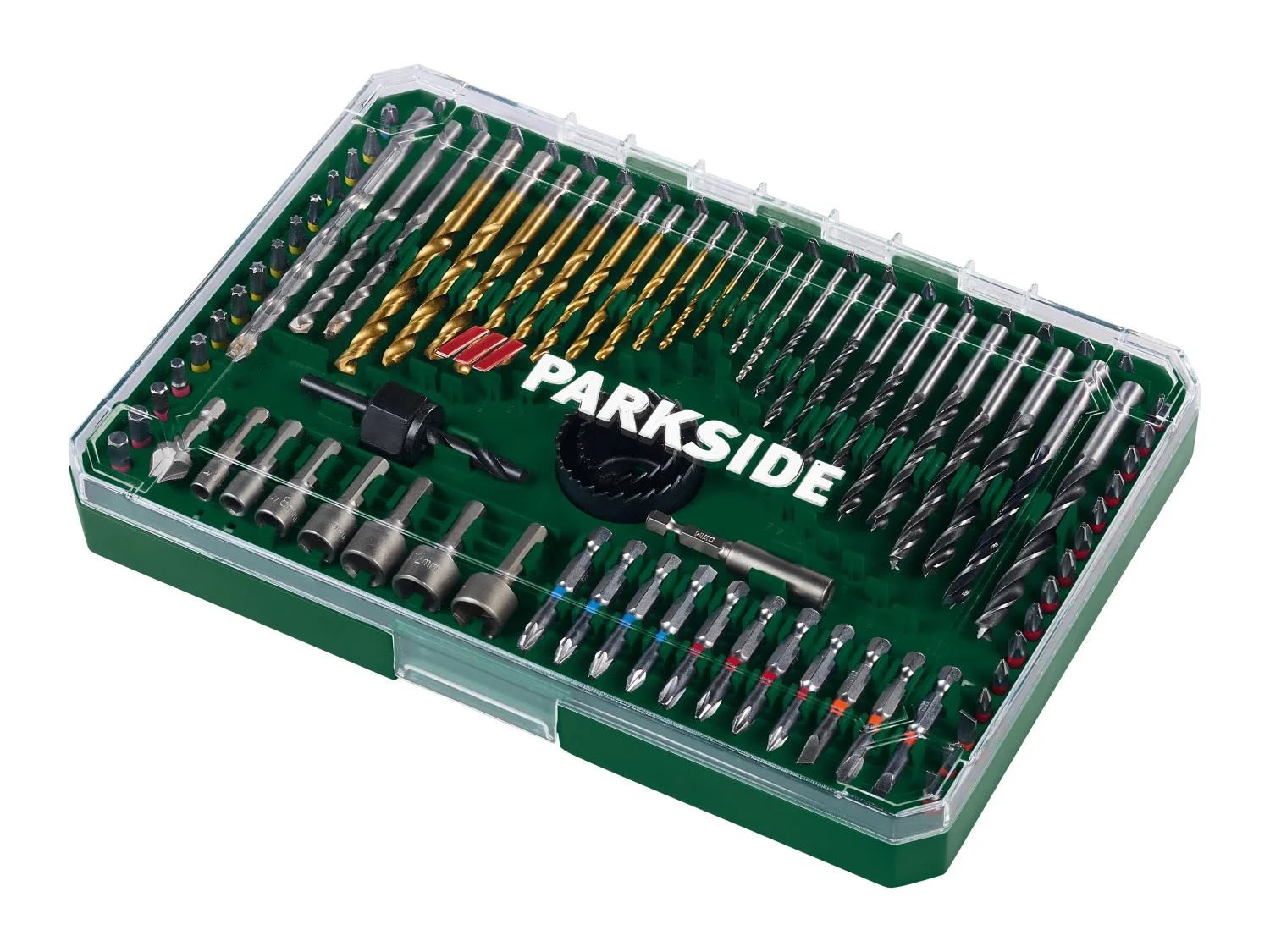 PARKSIDE® 100 részes bit-, fúró-, dugókulcs- és lyukfűrész készlet