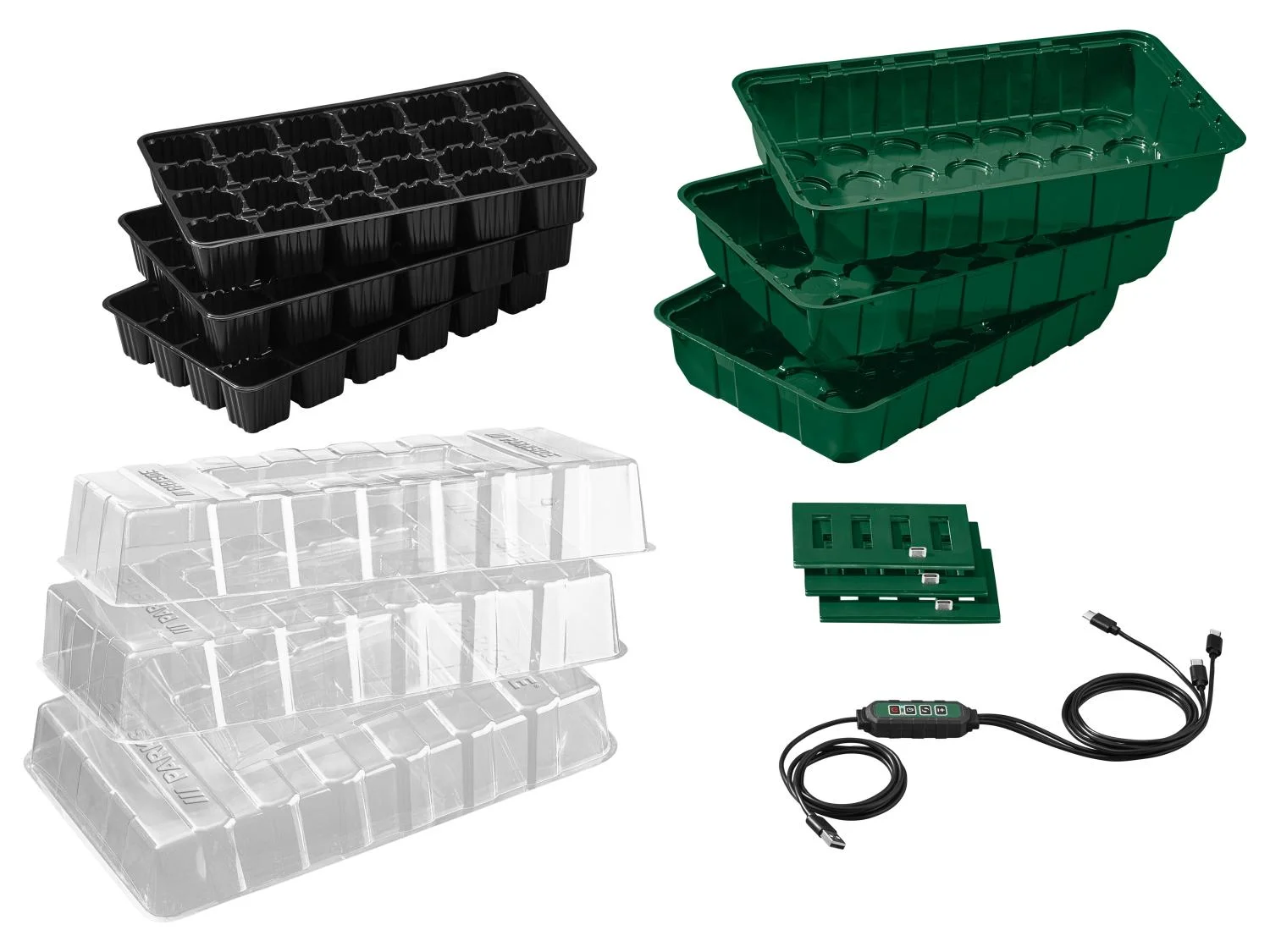 PARKSIDE® 3 részes LED növénynevelő mini üvegház készlet