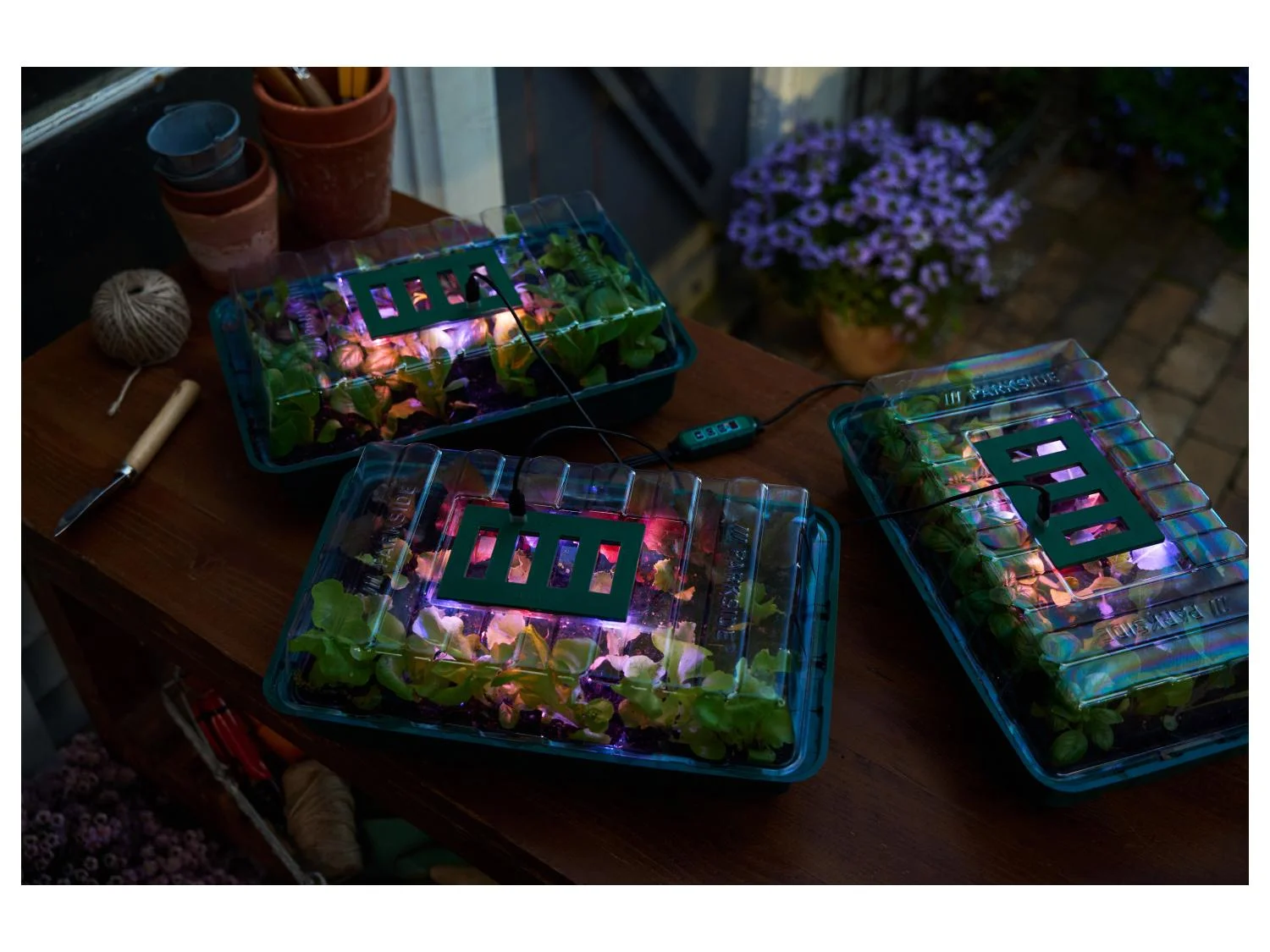 PARKSIDE® 3 részes LED növénynevelő mini üvegház készlet