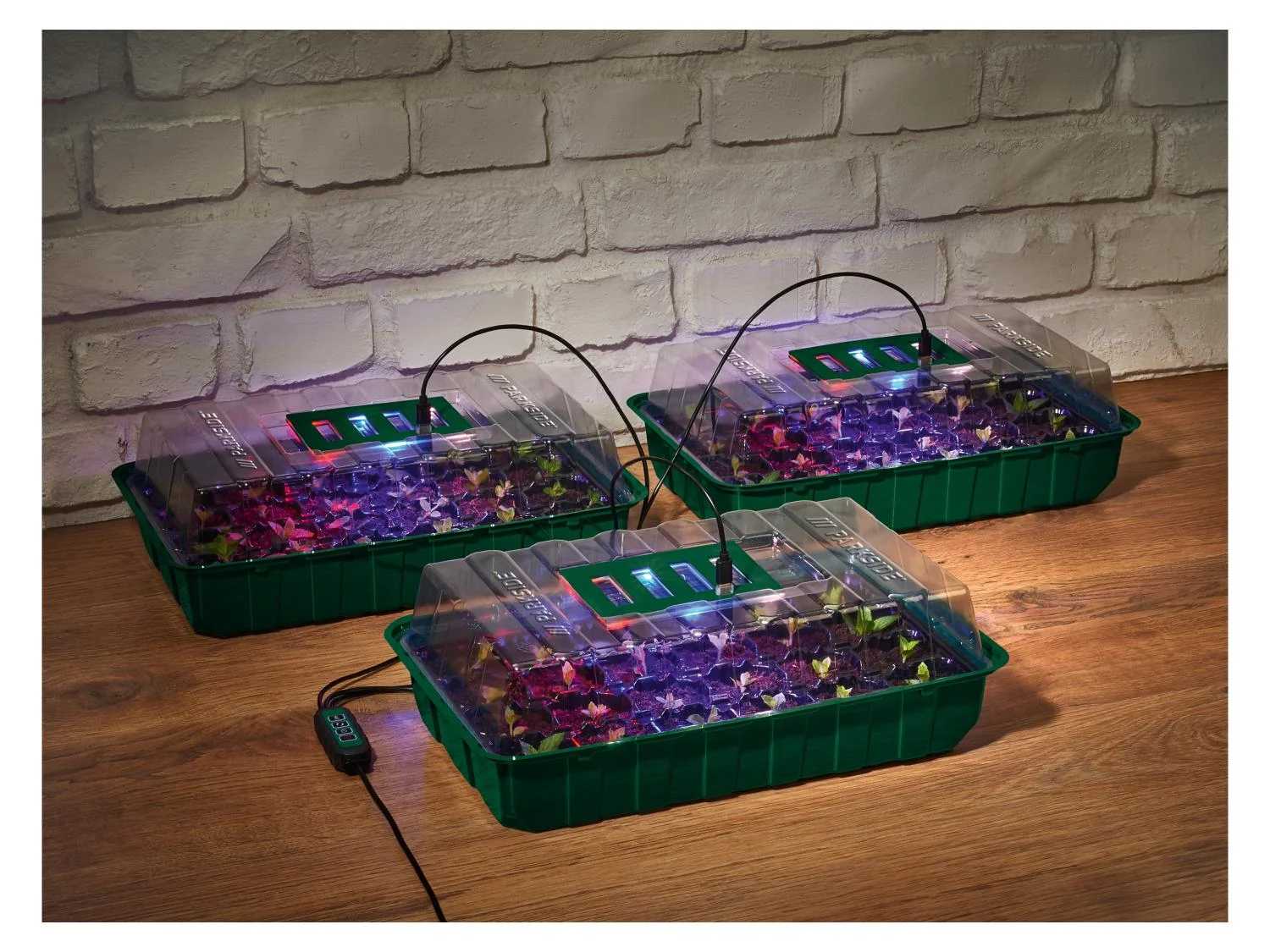 PARKSIDE® 3 részes LED növénynevelő mini üvegház készlet