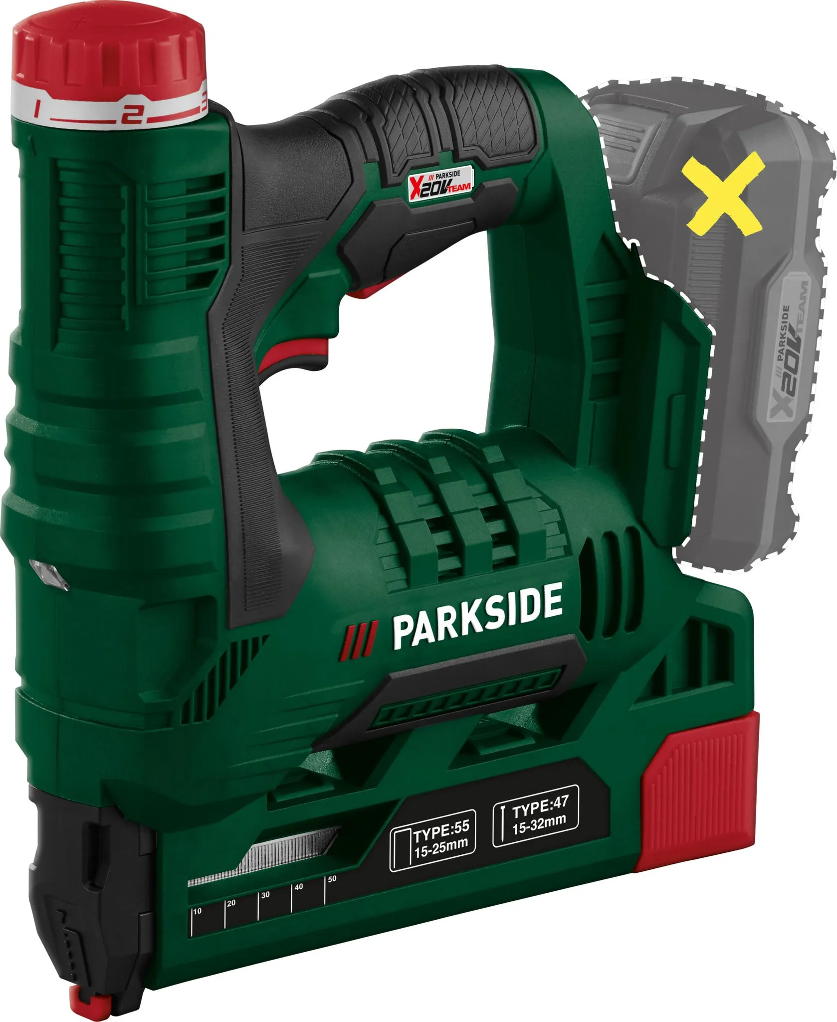 PARKSIDE® PAT 20-Li A1 Akkus tűzőgép – 20 V - (Akkumulátor és töltő nélkül)