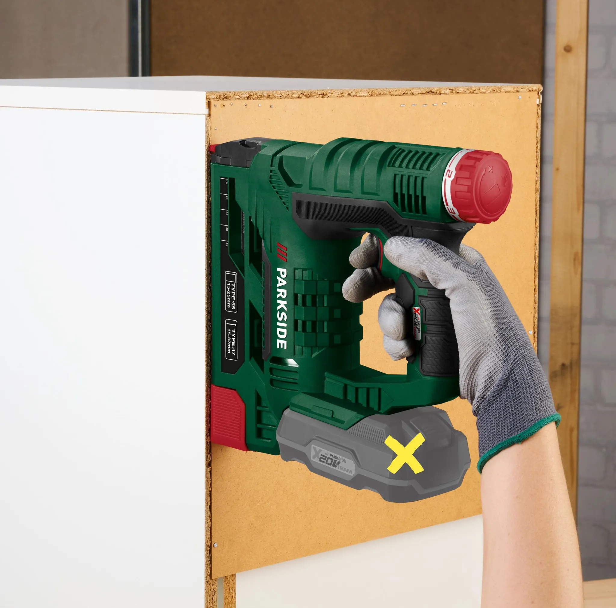 PARKSIDE® PAT 20-Li A1 Akkus tűzőgép – 20 V - (Akkumulátor és töltő nélkül)