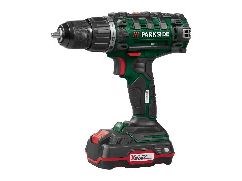 PARKSIDE® PABS 20-Li I9 Akkus fúró-csavarozó készlet, 20 V, 2×2 Ah, töltővel és tartozékokkal