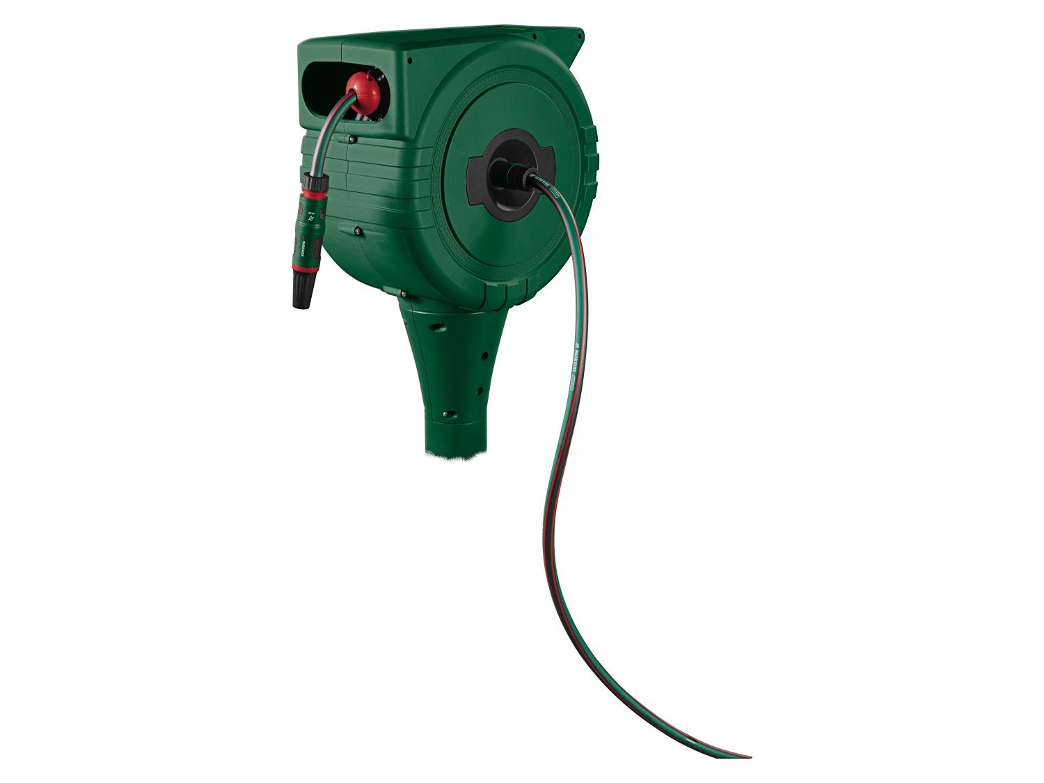 PARKSIDE® HRG 25 A1 Automata kerti tömlődob, 25 m, földbe szúrható, 360°-ban forgatható, locsolófejjel