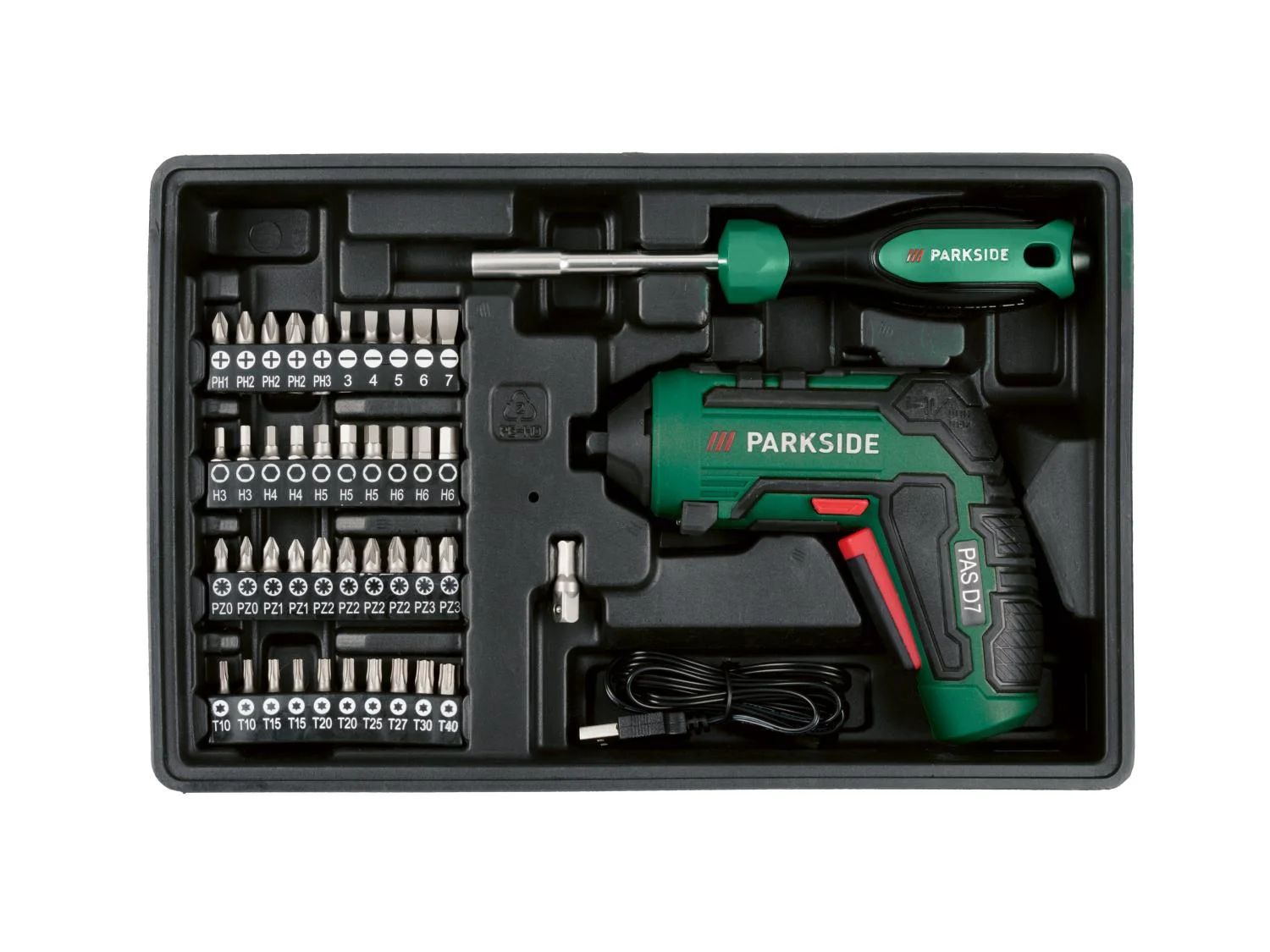 PARKSIDE® PWBM A1 szerszámkészlet akkumulátoros csavarozóval –  (92 részes)