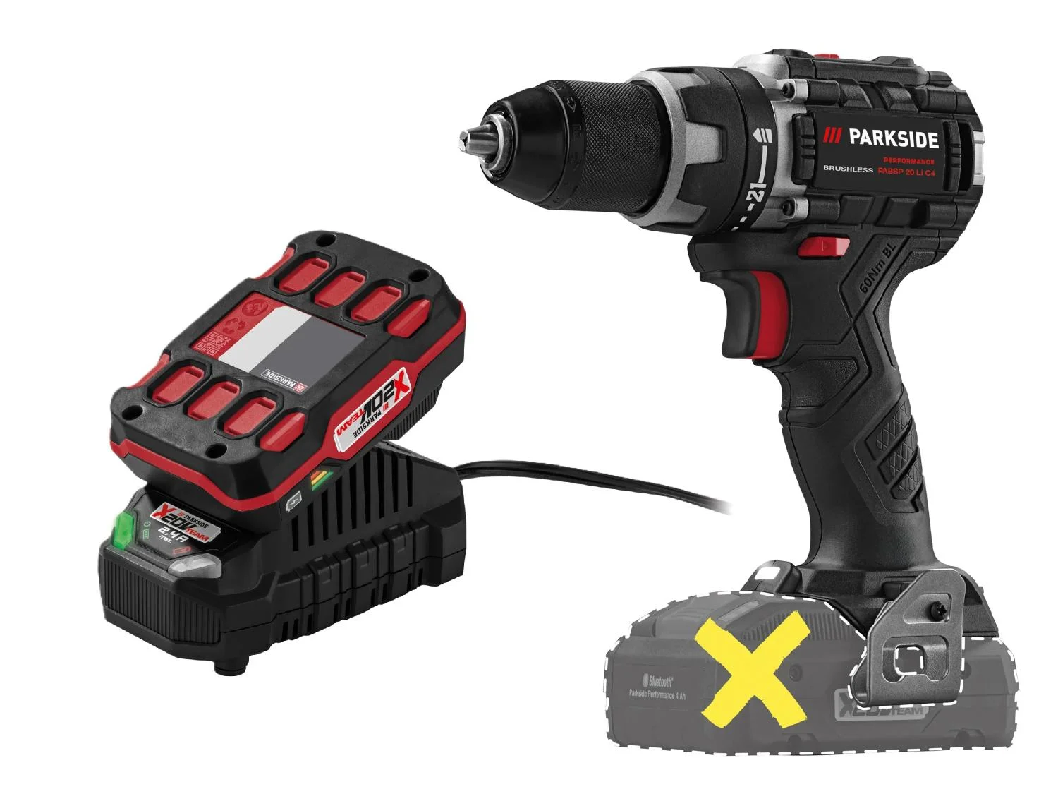PARKSIDE PERFORMANCE® PABSP 20-Li C4 - Akkus fúró-csavarozó szett – Smart akkumulátorral és töltővel