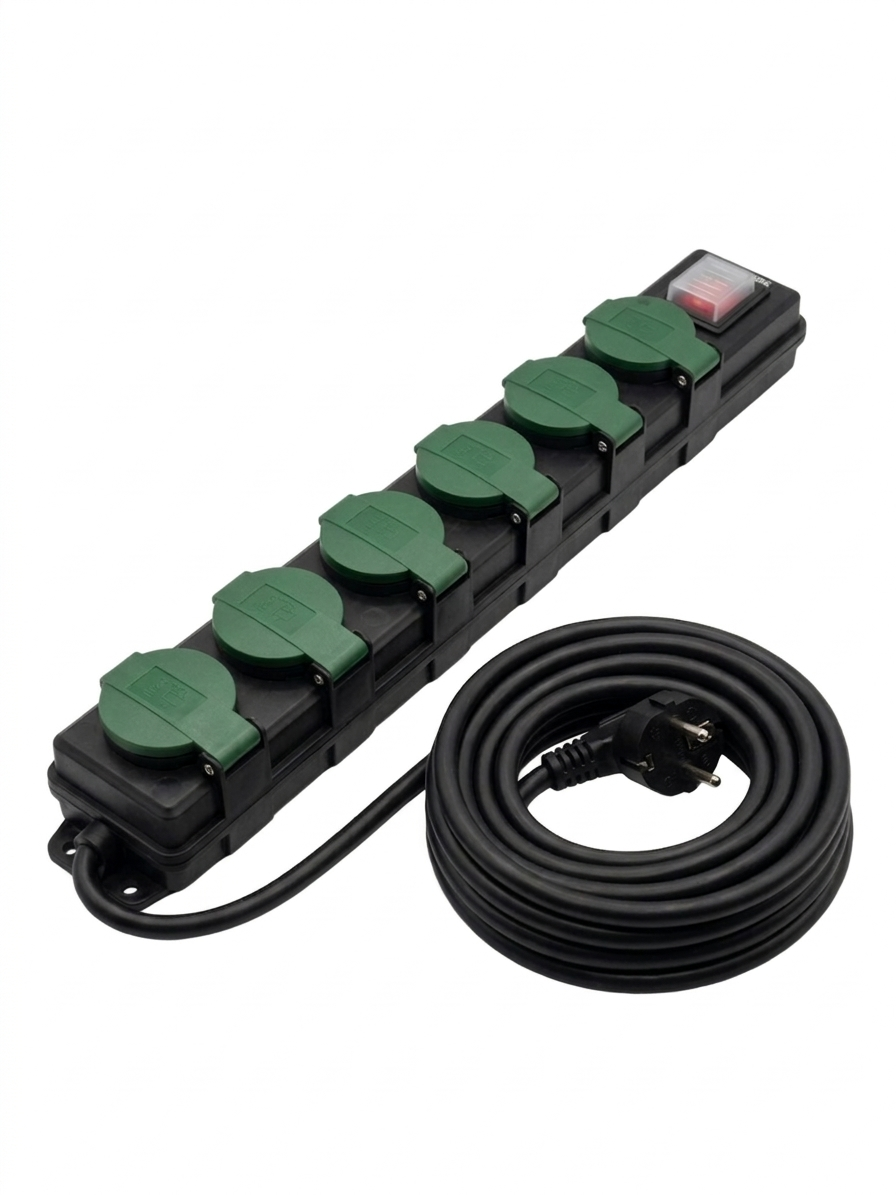 PARKSIDE® Kültéri elosztó – 6 aljzattal, 2 m kábel