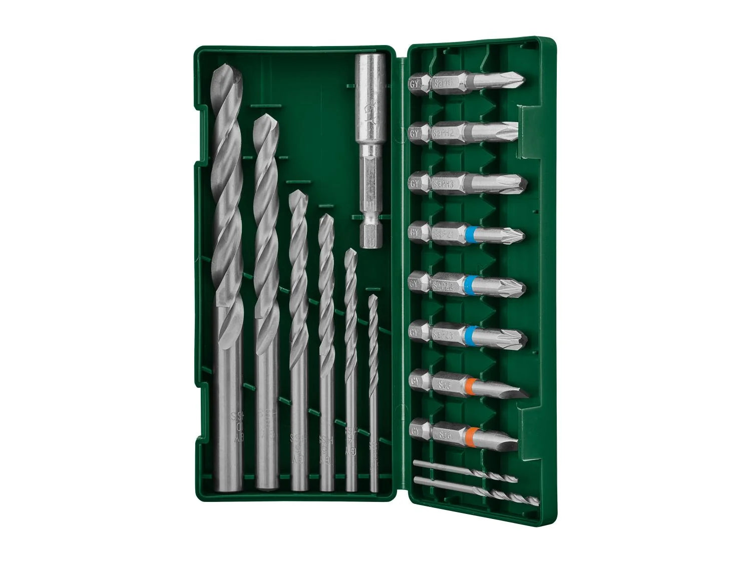 PARKSIDE®PABS 20-Li G8 Akkus fúró-csavarozó készlet, 20 V, 45 Nm, 2 Ah akkumulátorral, 17 részes tartozékkészlettel