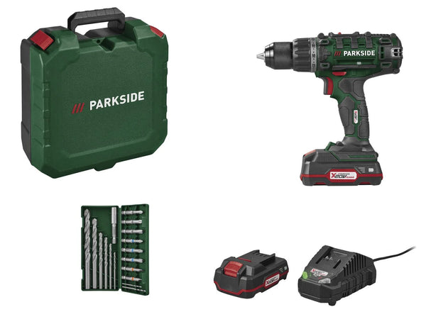 PARKSIDE® PABS 20-Li G8 Akkus fúró-csavarozó készlet, 20 V, 45 Nm, 2 Ah akkumulátorral, 17 részes tartozékkészlettel