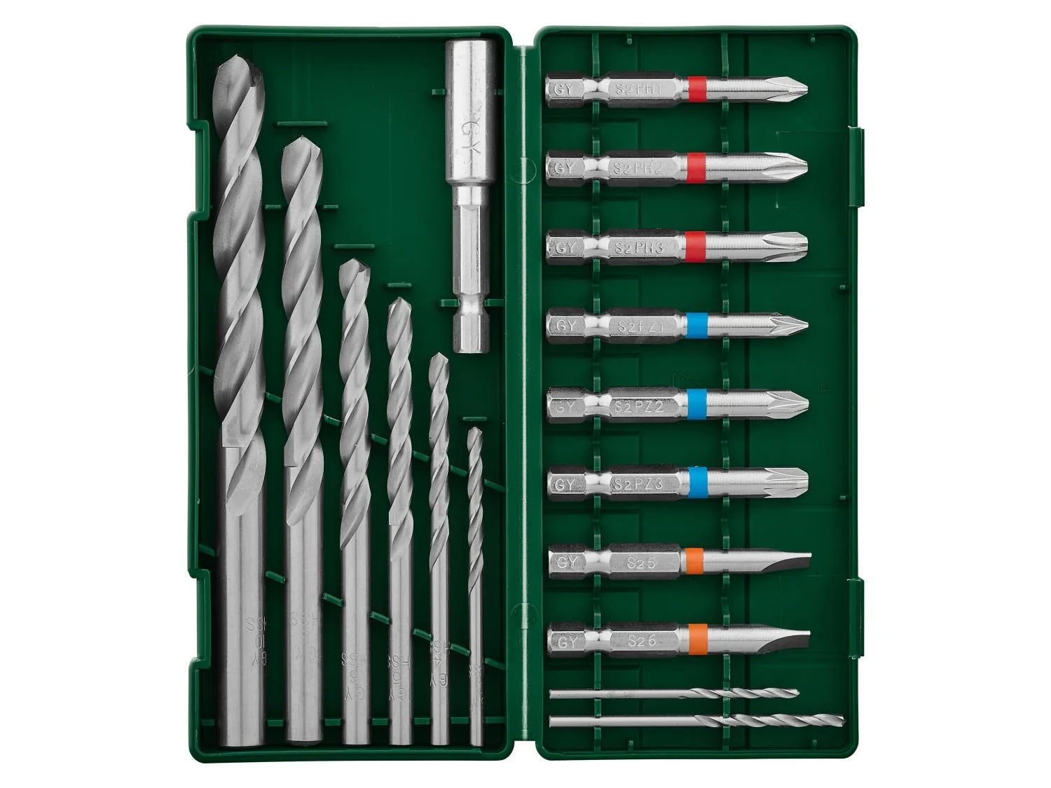 PARKSIDE®PABS 20-Li G8 Akkus fúró-csavarozó készlet, 20 V, 45 Nm, 2 Ah akkumulátorral, 17 részes tartozékkészlettel
