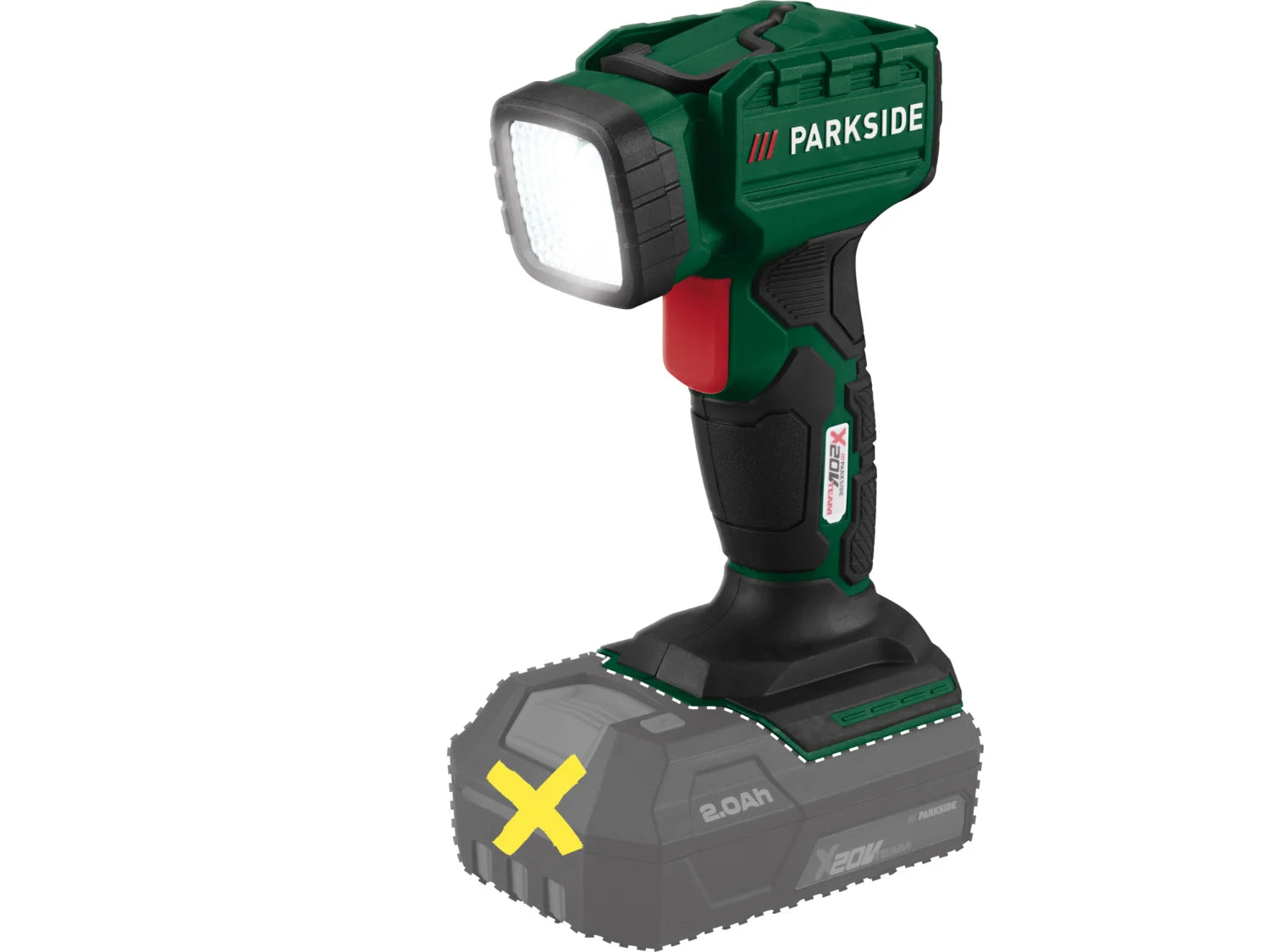 PARKSIDE® PLHLA 20-Li A1 Akkumulátoros LED kézilámpa, 20 V, 280 lm, állítható fejjel – akkumulátor nélkül