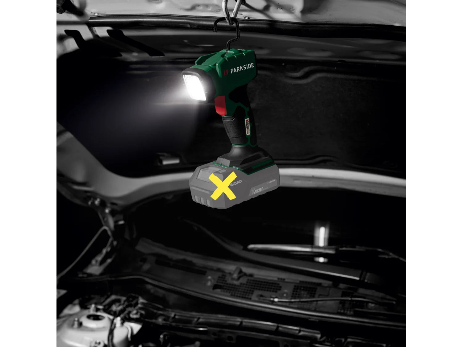 PARKSIDE® PLHLA 20-Li A1 Akkumulátoros LED kézilámpa, 20 V, 280 lm, állítható fejjel – akkumulátor nélkül