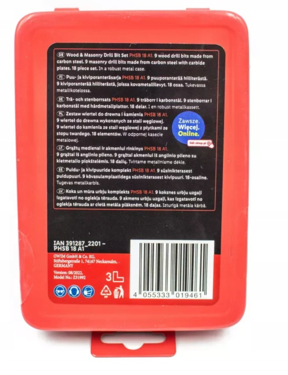 PARKSIDE® PHSB 18 A1 Fa és kõfúró készlet