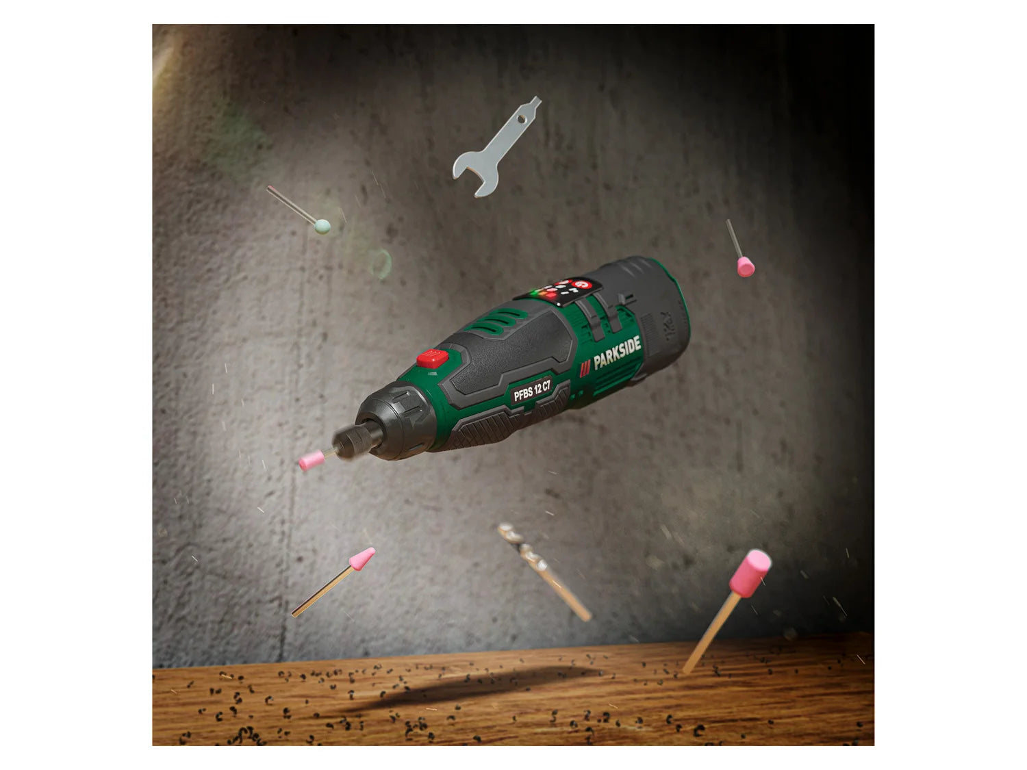 PARKSIDE® PFBS 12 C7 Li-ion akkus panelfúró multicsiszoló készlet