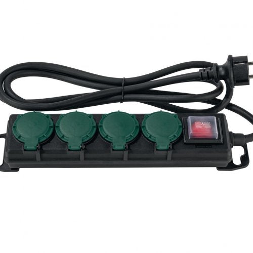 PARKSIDE®  Kültéri kapcsolós hálózati elosztó, 2 m, 4 aljzat, IP44, max. 3680 W, fekete