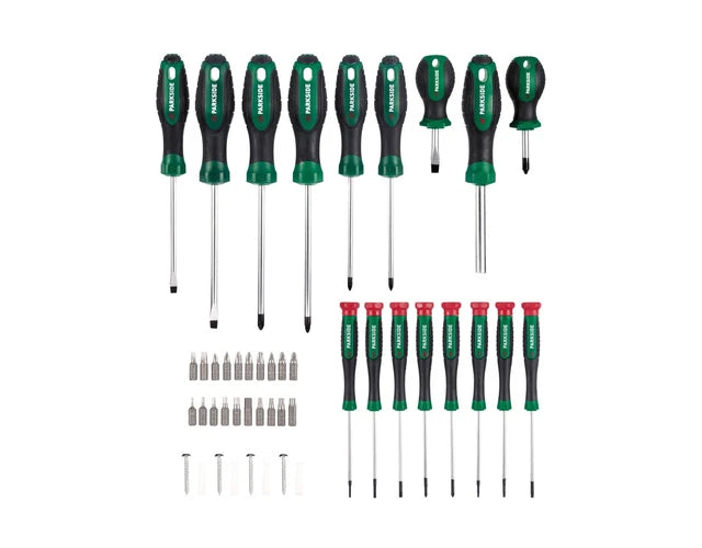 PARKSIDE® Bit- és csavarhúzókészlet - 37 részes - fali tartóval