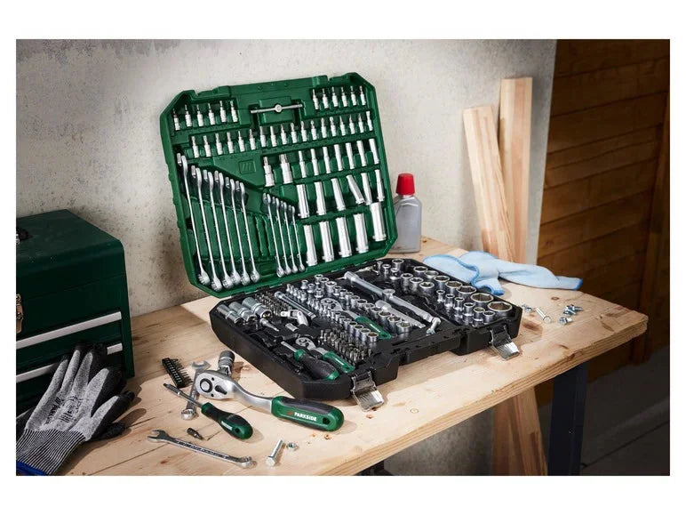 PARKSIDE® Racsnis dugókulcs és bitfej készlet - 216 darabos