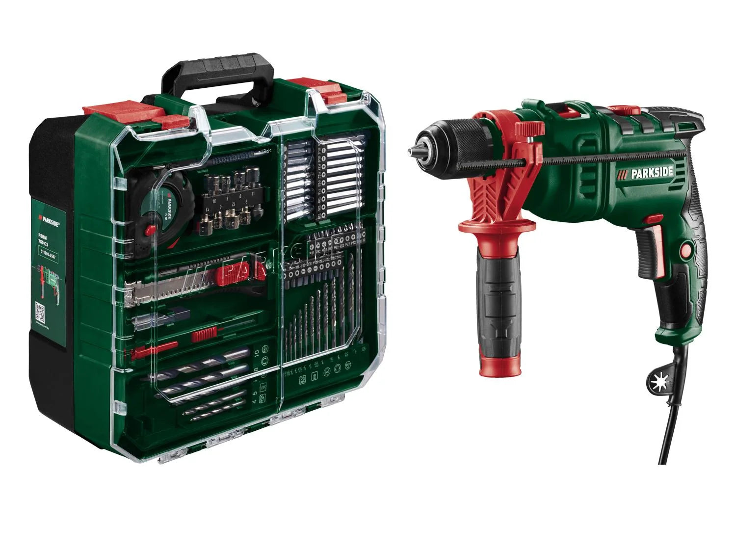PARKSIDE® PSBM 750 C3 ütvefúró, 750 W, 74 részes tartozékkészlettel