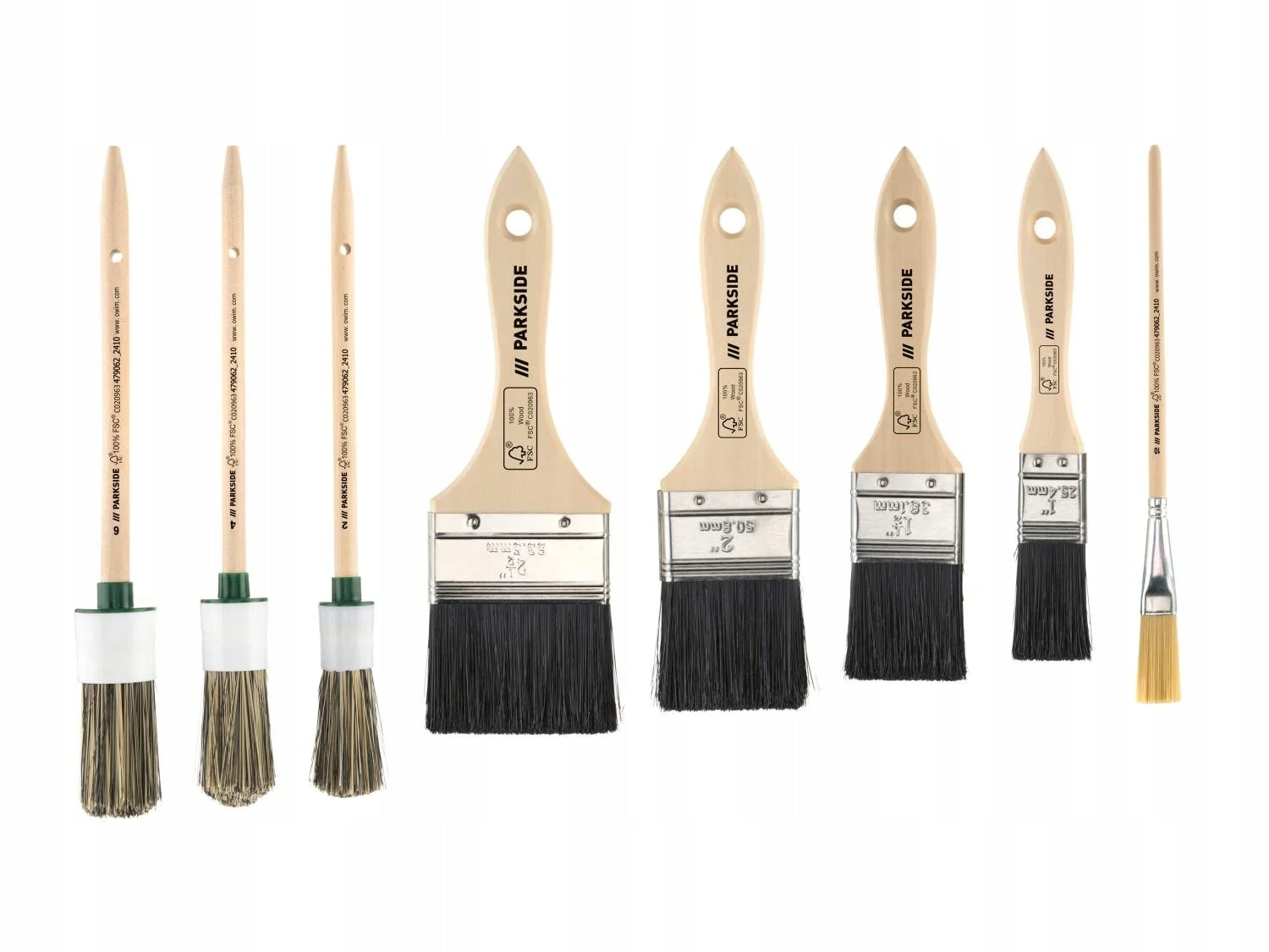 PARKSIDE® Festőecset készlet, 8 részes, lapos és kerek ecsetek